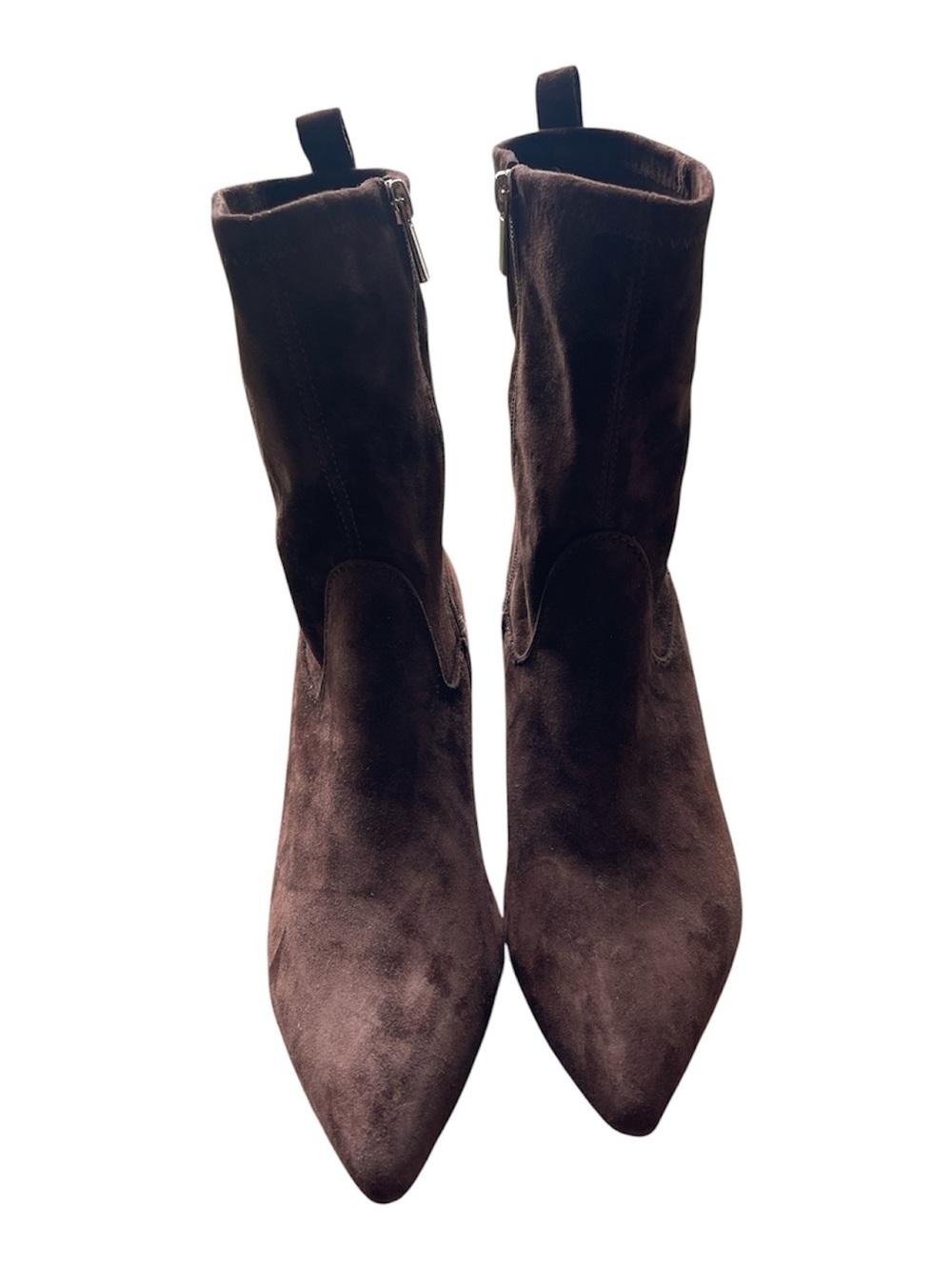 NEW Tahari Women's Sonira Suede Leather Brown Pointy Toe Calf Heel Boot Size 9 - Picture 2 of 7